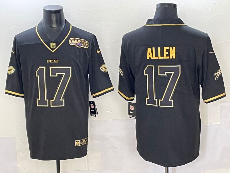 Men 2025 Buffalo Bills #17 Allen Black Gold Nike Limited NFL Jersey style 7223->buffalo bills->NFL Jersey